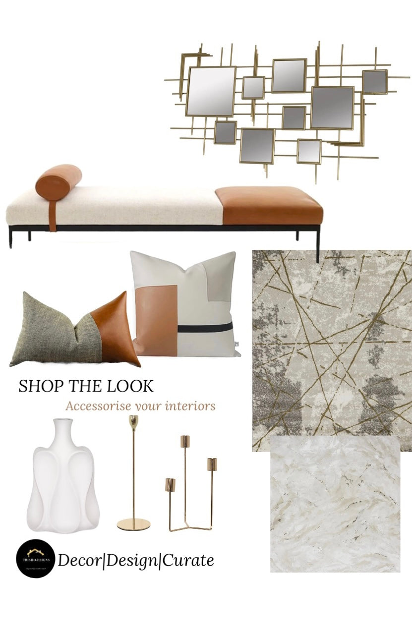 Gold three tier candlestick holder 23cm